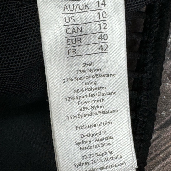 Sea Level Swim Black One Piece- Size 10 - Picture 10 of 14